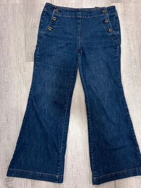 New York & Company Sailor Flare Jeans – Women’s Size 12 – Button Detail
